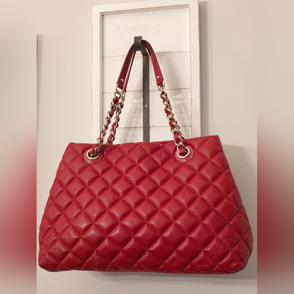 Kate Spade Red Quilted Leather Maryanne Tote Bag - Picture 4 of 7